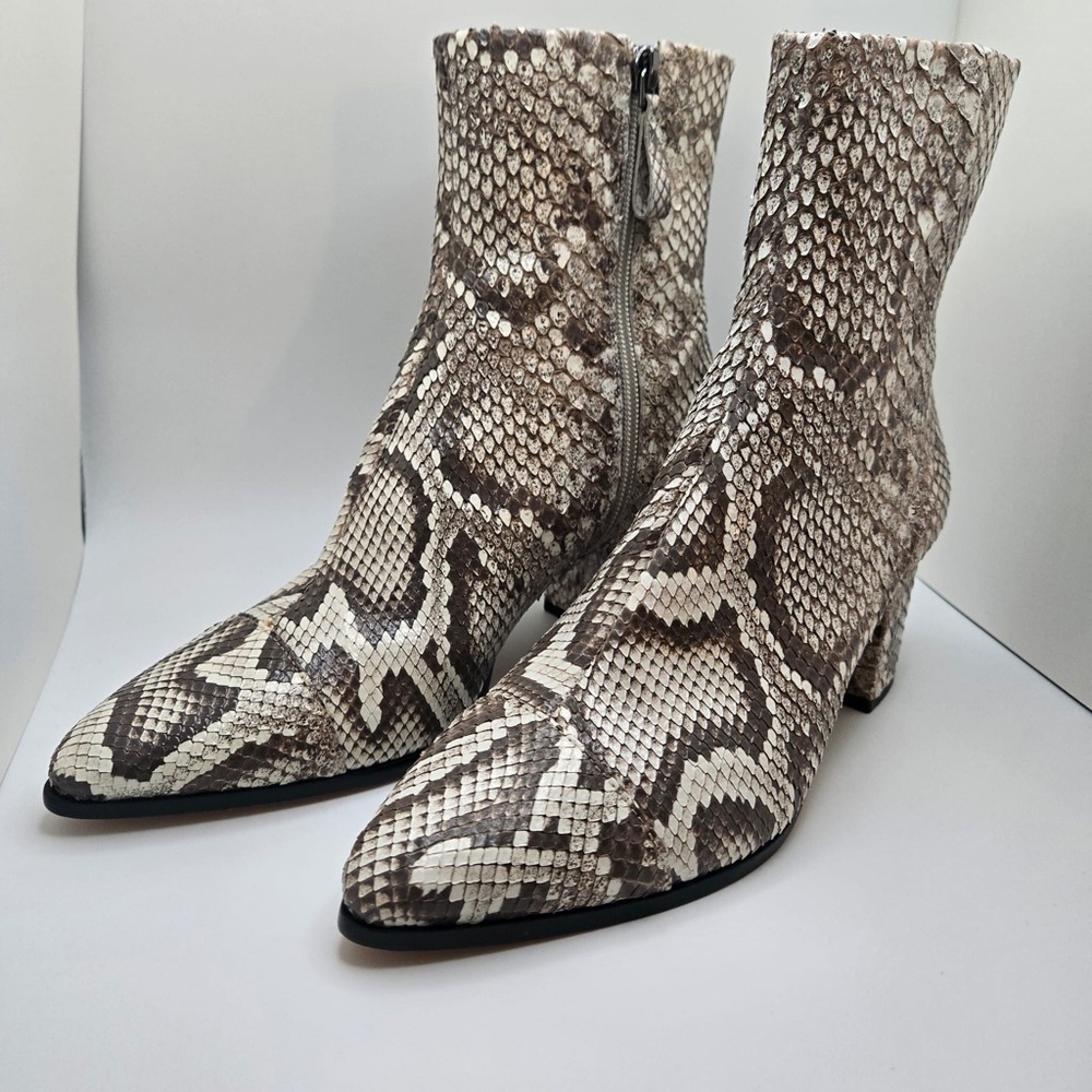 Alexandre Birman Ankle Burmese python snakeskin Boot New With Box
